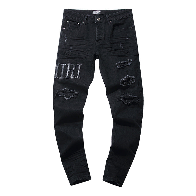 Amiri Jeans Casual Ripped Black Jeans