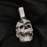 Jewelry Snake Skull Pendant Necklace Copper Inlaid Zircon Street Vintage Dog Tags rapper Spectrum