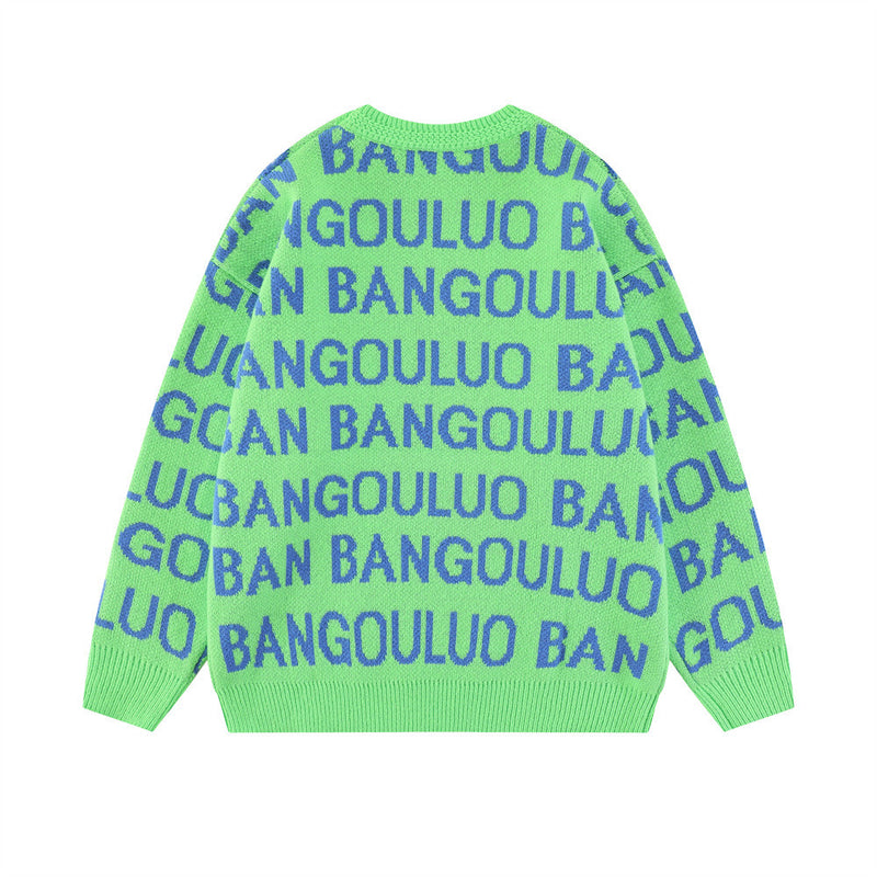 Men Sweater Flocking Jacquard Sweater