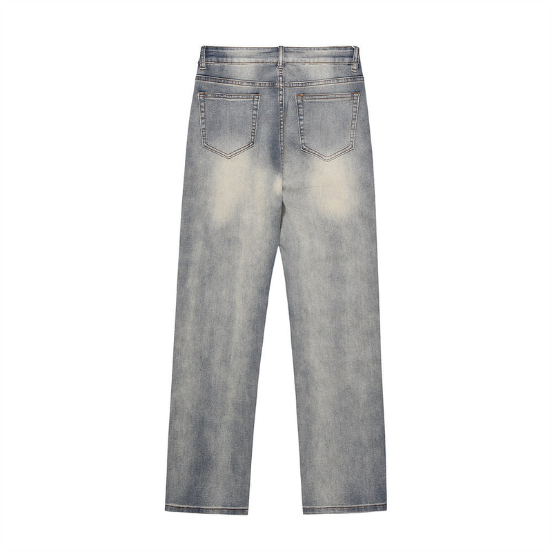 Men Jeans Zipper Slit Personal Leisure