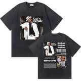 Washed Vintage Rapper Chris Brown 11:11 Tour Print T Shirt