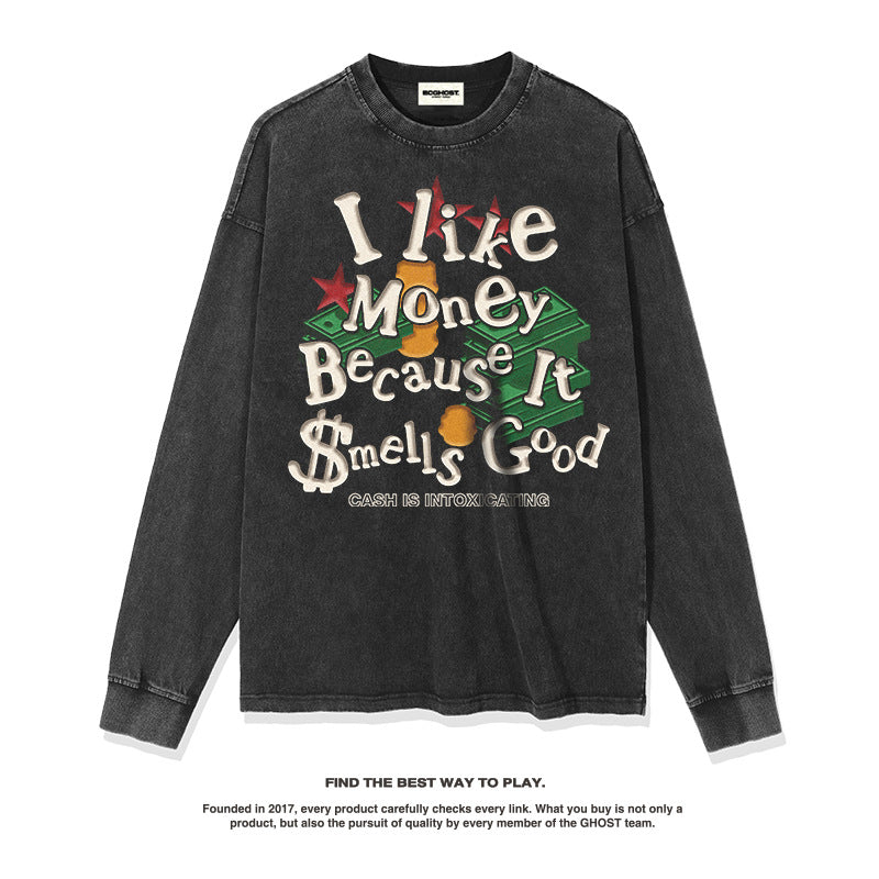 Unisex Long Sleeve Shirt Autumn/Winter Print Long Sleeve T-Shirt