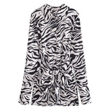 Women Dresses Temperament Zebra Pattern Shirt Dress