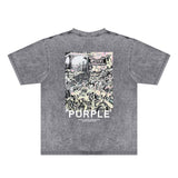 Purple Brand Distressed T Shirts Short Sleeve