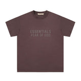 Fog Essentials T Shirts Spring Summer FOG Season 8 Flocking Letter Crew Neck Short Sleeves