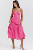 Women Dress Sweet and Spicy Suspenders Solid Color Broken Dress