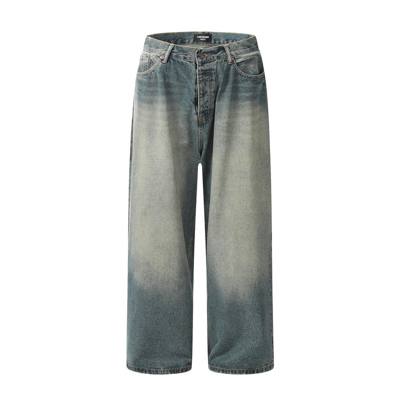 Men Jeans Distressed Bright White Loose