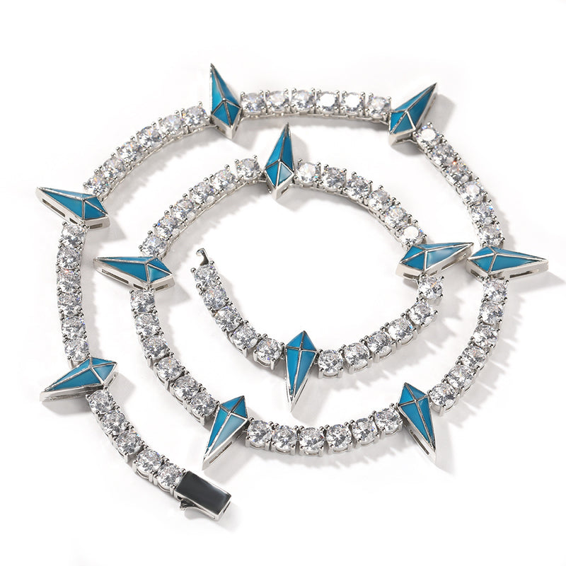 Jewelry Hip Hop Rap Luminous Panther Necklace Copper with Zircon Royalty Spectrum