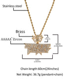 Jewelry Hip Hop Alphabet Copper Diamond Necklace Male Alphabet Pieces Spectrum St. Valentine's