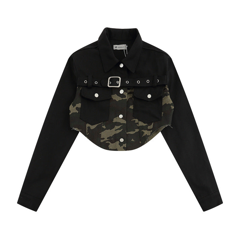 Women Jackets Retro Slimming Camouflage
