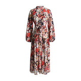 Bohemian Dress Vintage Floral Lace-up Dress