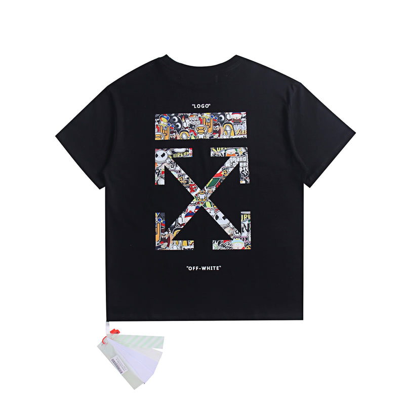 Ow T Shirts Graffiti Arrow Print Short Sleeve