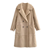 Women Cotton Coat Winter Casual Fleece Leather Coat