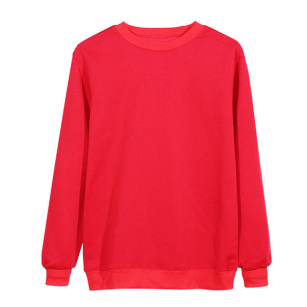 Solid Color Long Sleeve Crew Neck Shirt