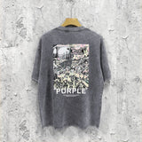Purple Brand Distressed T Shirts Short Sleeve