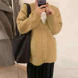 Women Knitted Cardigan Simple Casual Loose