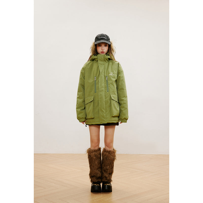 Unisex Coat Men and Women Loose Hooded Jacket Winter