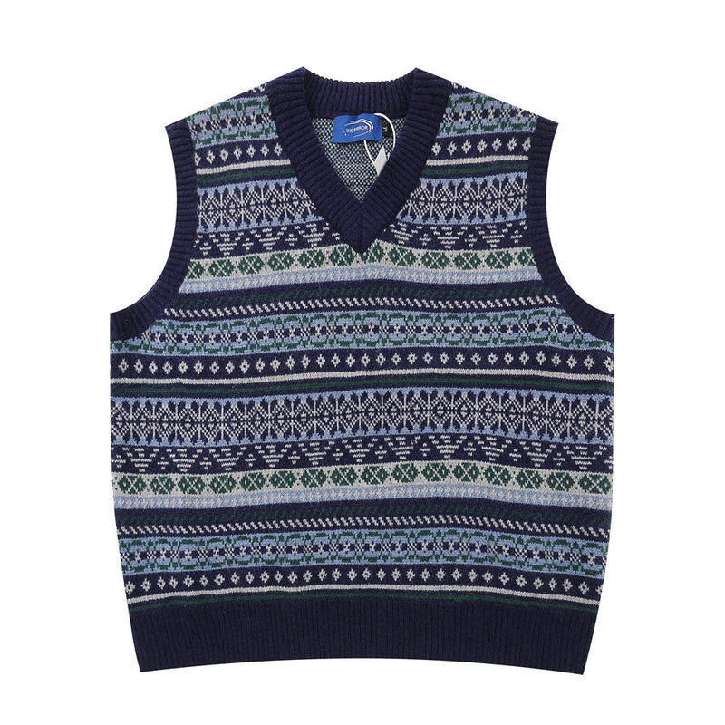 Men Sweater V-neck Sweater Sleeveless Sweater