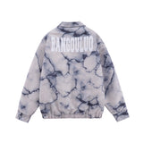 Men Cotton Mixed Jacket Coat Thermal Cotton-Padded Clothes Coat Men's Clothing Autumn and Winter Letters Polo Collar Jacket