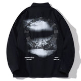 Men Long Sleeved T Shirt Letter Printed Long Sleeve Shirt Men's Spring and Autumn Leisure Loose Outer Shirt