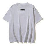 Fog Essentials T Shirts Spring Summer FOG Three-dimensional Silicone Leather Label Crew Neck Short Sleeves