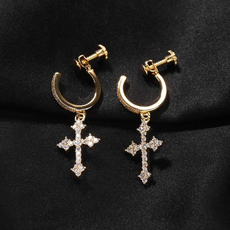 Earrings Spiral Buckle Cross Earrings