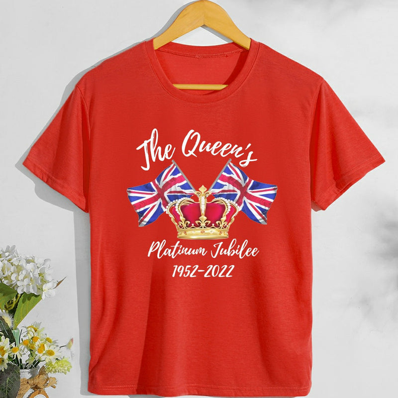 Inspired by Queen's Platinum Jubilee 2022 Elizabeth 70 Years T-shirt T-shirt Short Sleeve Men and Women