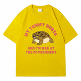 My Tummy Hurts and I'm Mad At The Government Frog Meme T-shi