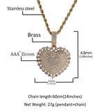 Jewelry Love Copper Zircon Pendant Round Zirconium Pendant Necklace Spectrum St. Valentine's Royalty