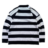 Kapital Sweater Vintage Black and White Stripe Trendy Idle Style Embroidered Crew Neck Letter Loose Sweater
