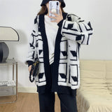 Women Knitted Cardigan Thick Knit Cardigan plus Size