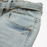 Men Jeans Loose Hole Zipper Slit