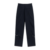 Men Jeans Stitching Personality Design Loose Cargo Pants