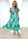 Women Dress Fashion Puff Sleeve Dress