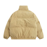 Men Cotton Padded Jacket Coat with Letters Embroidered Cotton Jacket Men's Winter Long Sleeve Cotton Coat Puffer Jacket Coat
