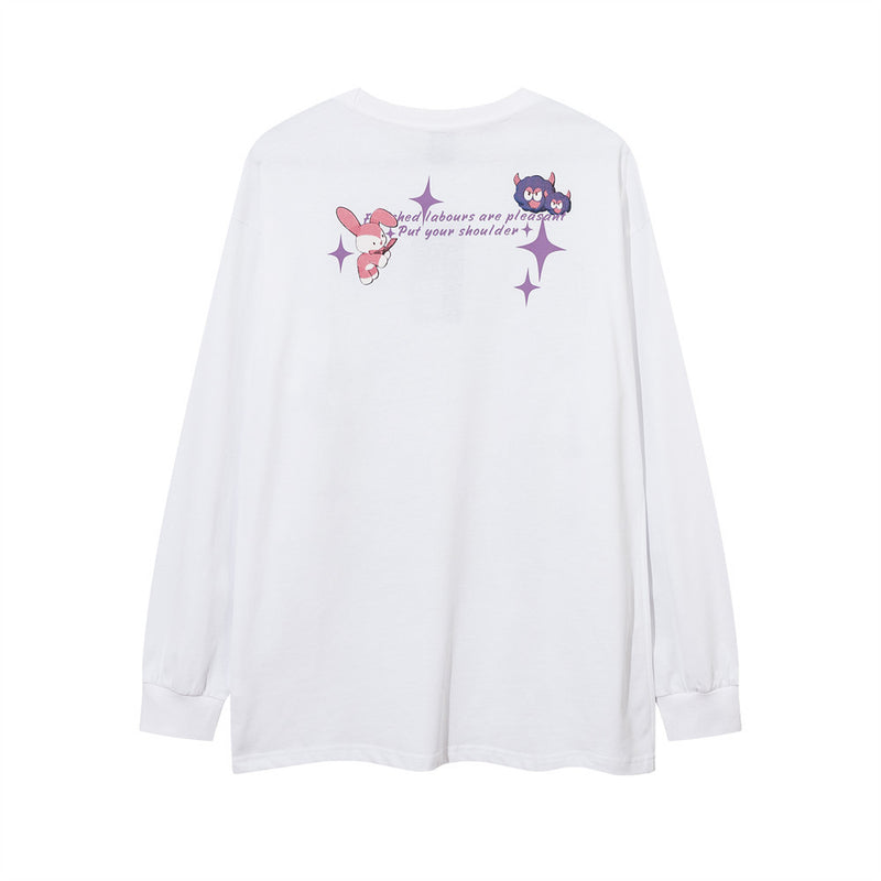 Men Long Sleeve T-shirt Cartoon Anime Print Cute Inner Wear