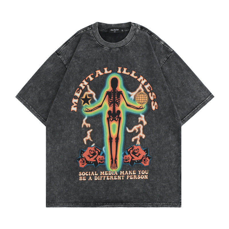 Men T-Shirt Distressed Loose