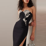 Women Dress Slighly Luxury Diamond Rose Decoration Party Dress