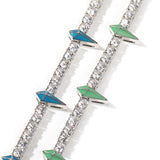 Jewelry Hip Hop Rap Luminous Panther Necklace Copper with Zircon Royalty Spectrum