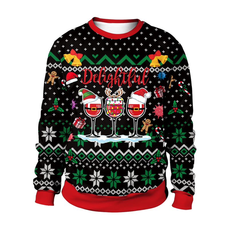 Black Christmas Sweater Christmas Costume 3D Printed Crew Neck Sweatshirt