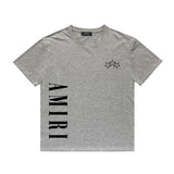 Amiri T Shirt Five-Star Letter Print Casual Hip Hop round Neck Short Sleeve T-shirt