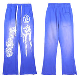 Hellstar Hoodie & Pants Wash water do old print casual hoodie sweatpants