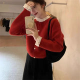 Women Knitted Cardigan Temperament Knitted Lace