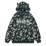 Men Fleece Lined Hoodie Camouflage Cardigan Sweater Men's Autumn and Winter High Street Zip Long Sleeve Coat