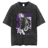 Men Vintage T-shirt Harajuku Anime Graphic Print T-Shirt