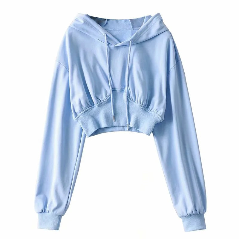 Women Hoodie Casual Sports Loose Solid Color