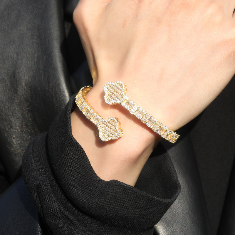 Bracelet Copper Zircon Clover Bracelet ins Spectrum St. Valentine's