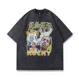 Men T-Shirt NBA Star Print Distressed Oversize Vintage