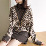 Women Knitted Cardigan Loose Cropped Sweater