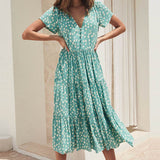 Women Dress Floral Holiday Leisure Dress